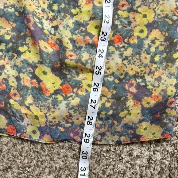 CAbi Positano Yellow Floral Layered Tank Top Tunic Blouse Medium Easter Spring - Picture 6 of 8